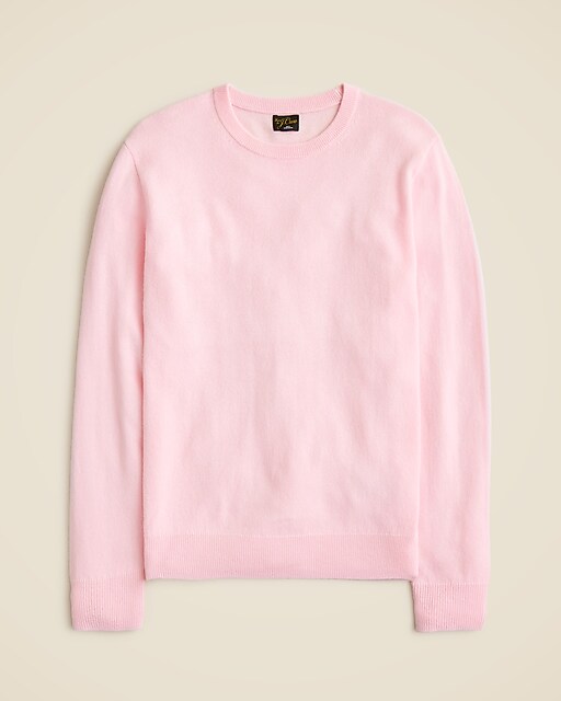 Cashmere crewneck sweater in houndstooth-Pink Wash