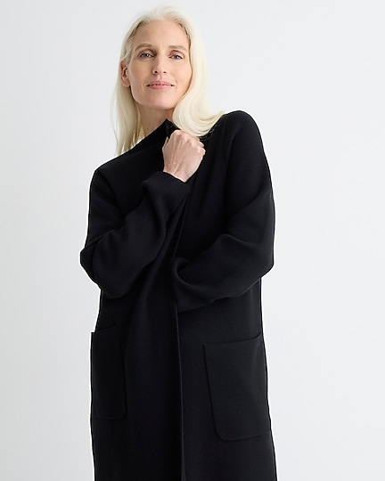 Juliette collarless sweater-blazer-Black