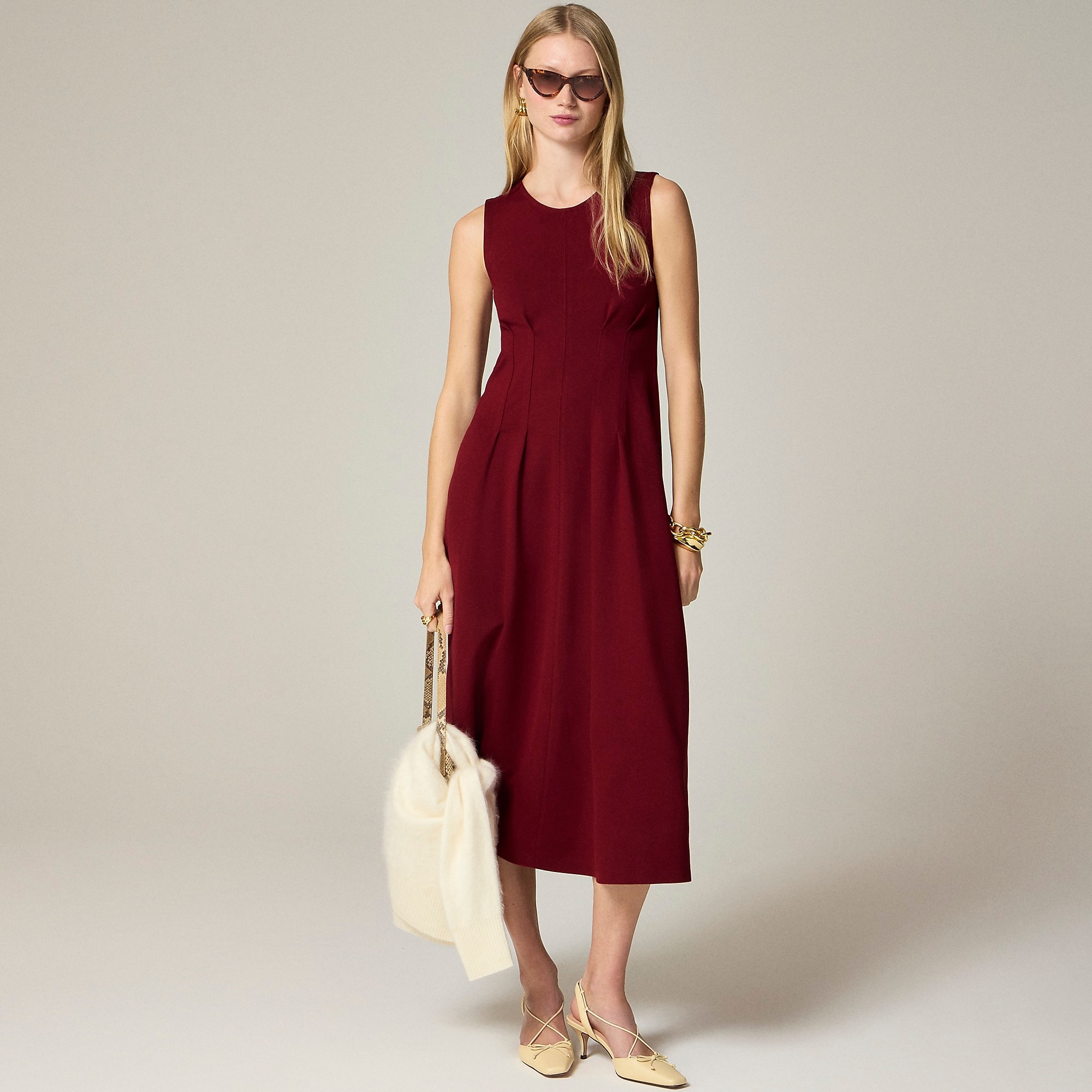Portfolio dress in ponte-Bordeaux Berry