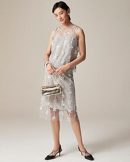 Collection sheer layered sequin top