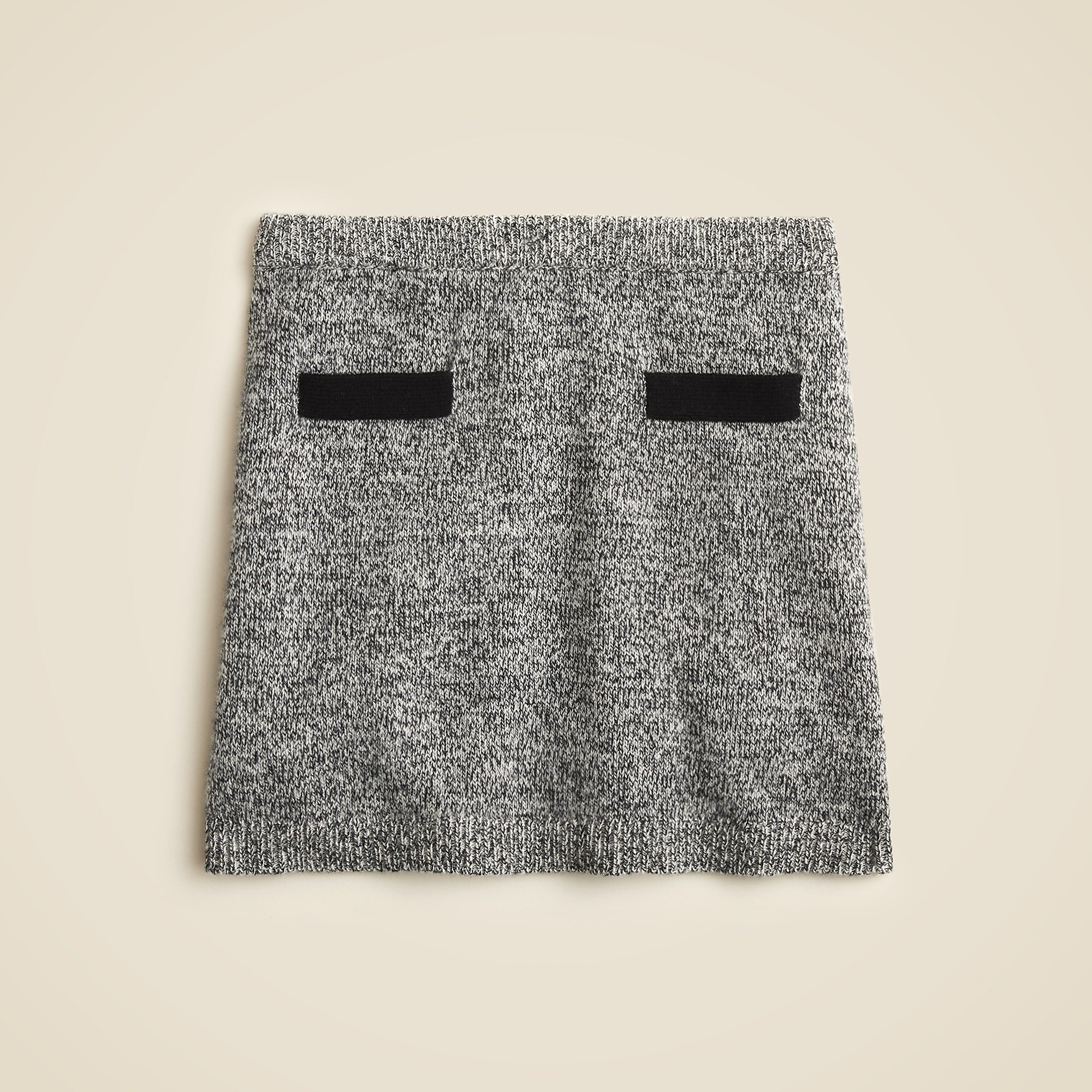 Marled cashmere sweater-skirt-Black Marl