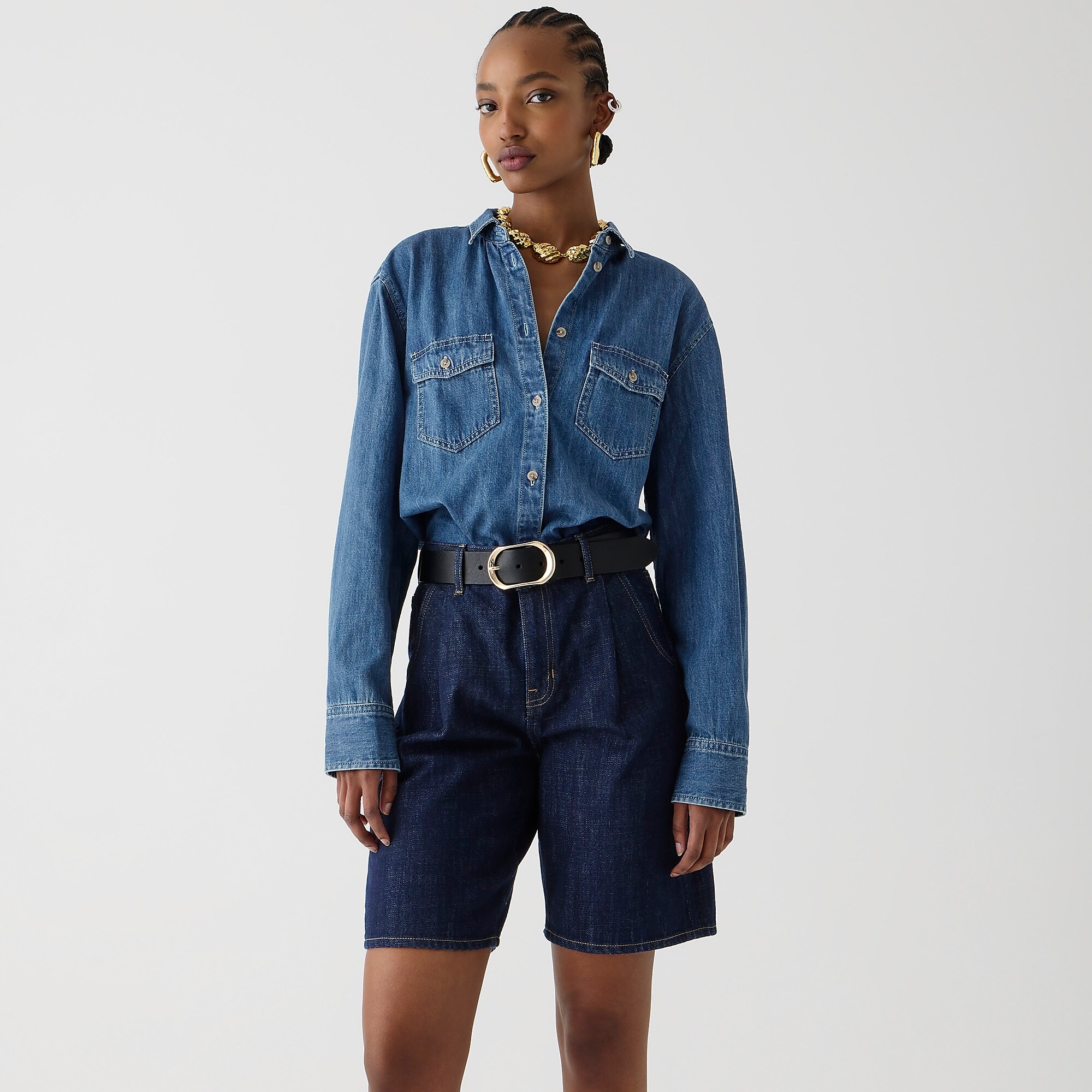 Garçon classic chambray shirt in Storm wash-Neela Wash