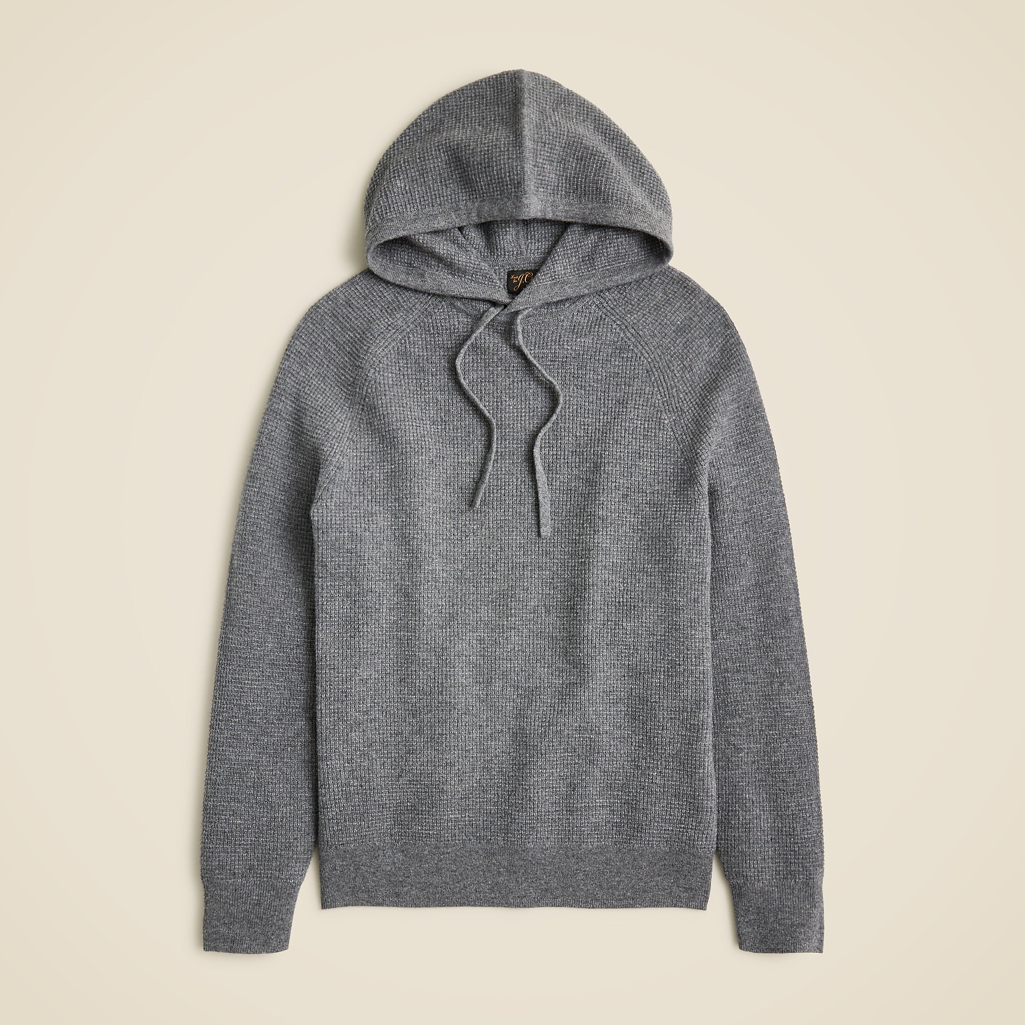 Cashmere waffle hooded sweater-Hthr Pyrite