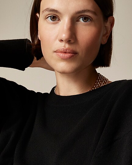 Cashmere relaxed crewneck sweater-Black