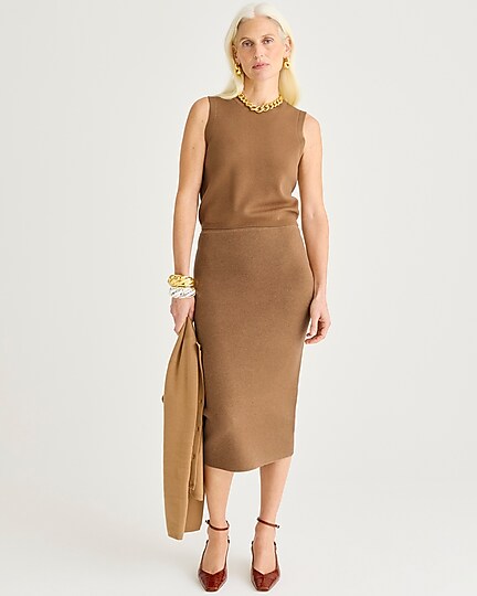 Sweater shell in TENCEL™ lyocell blend-Camel