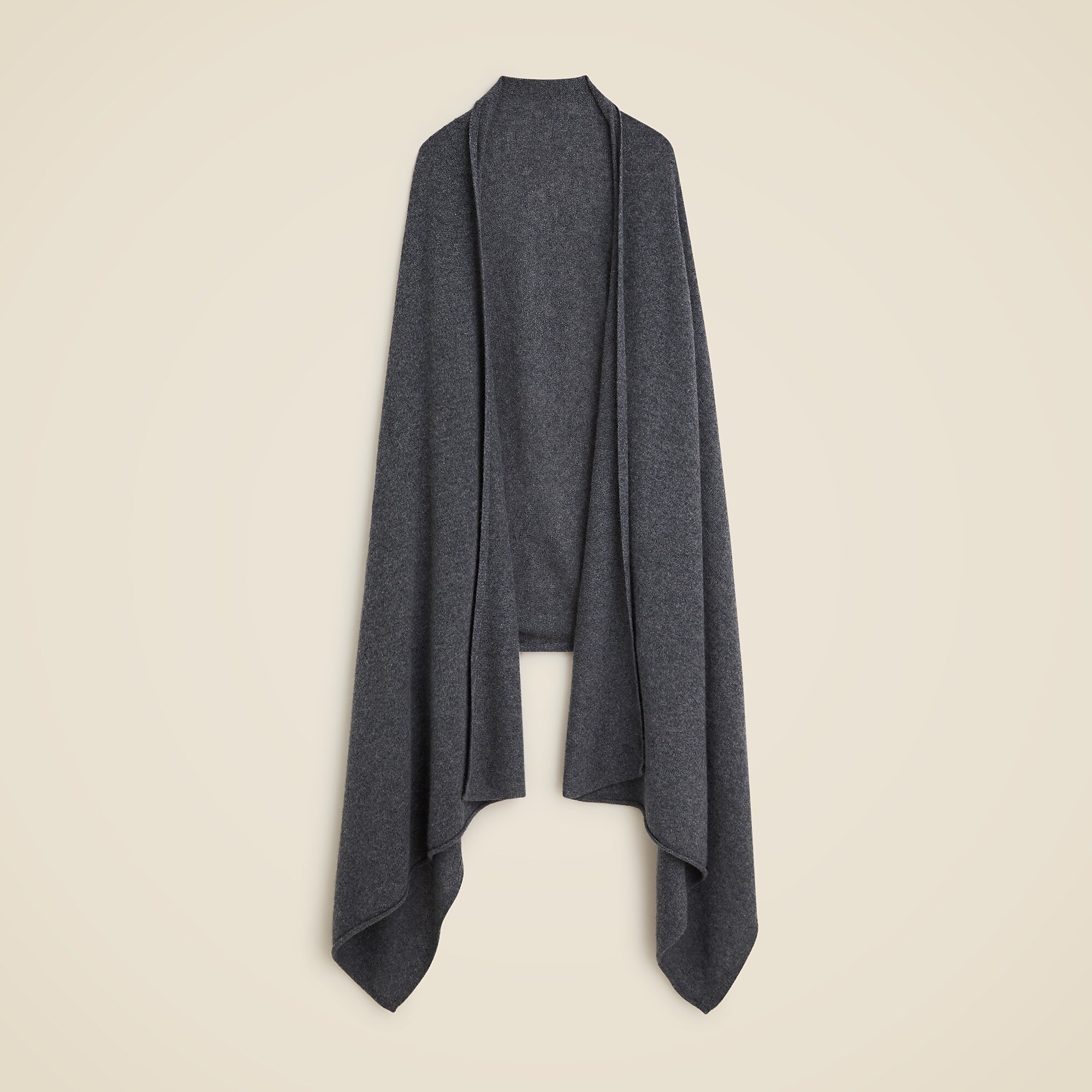 Oversized cashmere wrap-Hthr Charcoal