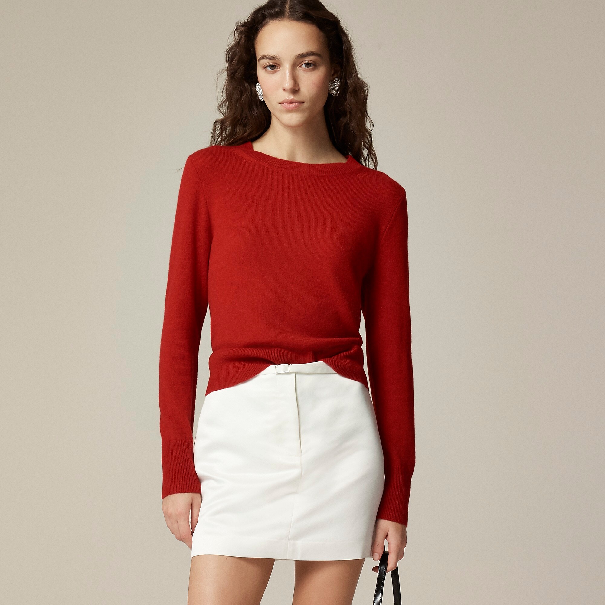 Cashmere classic-fit crewneck sweater-Deep Ruby
