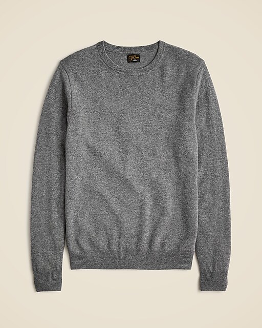 Cashmere crewneck sweater in houndstooth-Hthr Pyrite
