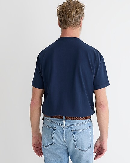Relaxed premium-weight cotton no-pocket T-shirt-Dark Navy