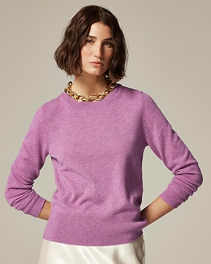 Cashmere classic-fit crewneck sweater-Floral Multi Hthr