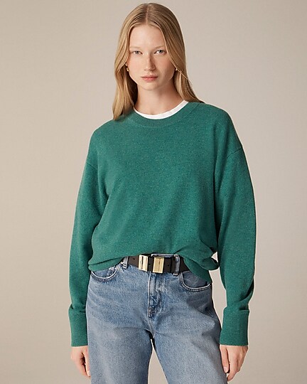 Cashmere relaxed crewneck sweater-Deep Sea Multi Hthr