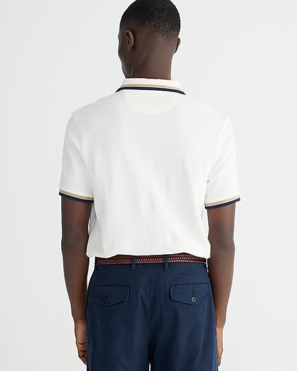 Classic piqué polo shirt-Blocked Tipped Ivory Na