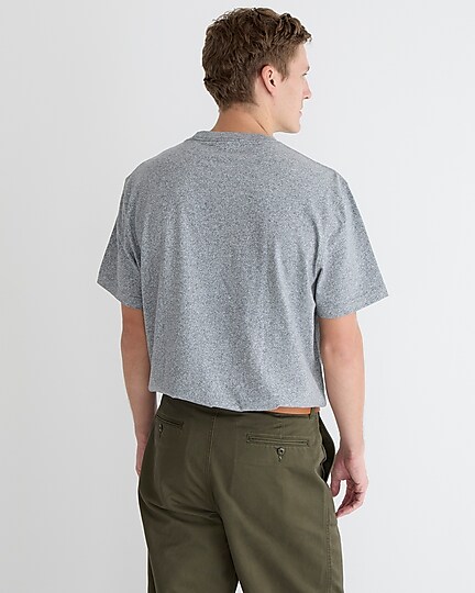 Relaxed premium-weight cotton no-pocket T-shirt-Marled Champ Grey