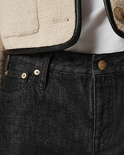 Wide-leg distressed jean-Black Rinse