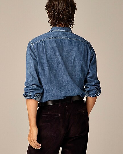Midweight denim workshirt-Three Year Denim Wash