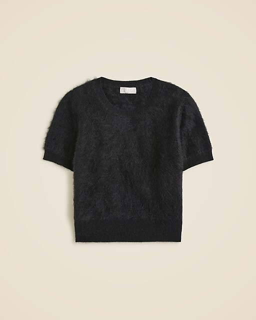 Brushed cashmere T-shirt-Black