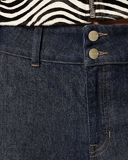 Slim-wide jean with stacked-button-Rinse Wash