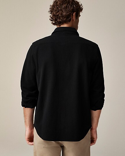 Seaboard soft-knit shirt in plaid-Black