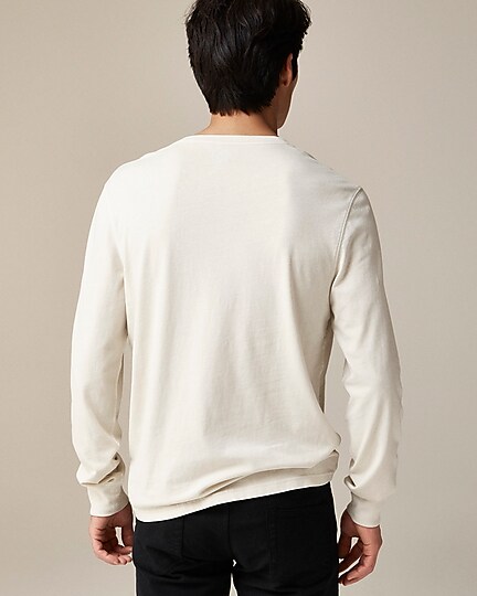 Vintage-wash cotton henley-Stone