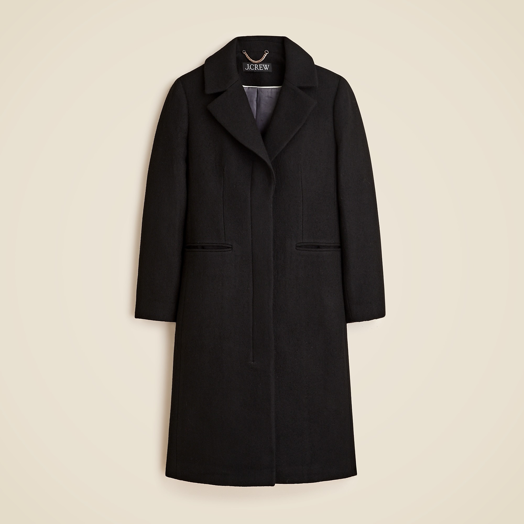 Savoy topcoat in Italian wool-blend melton-Black