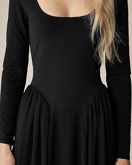 Ballet dress with chiffon skirt-Black