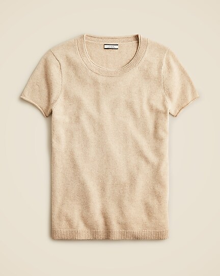 Cashmere relaxed T-shirt-Hthr Stone