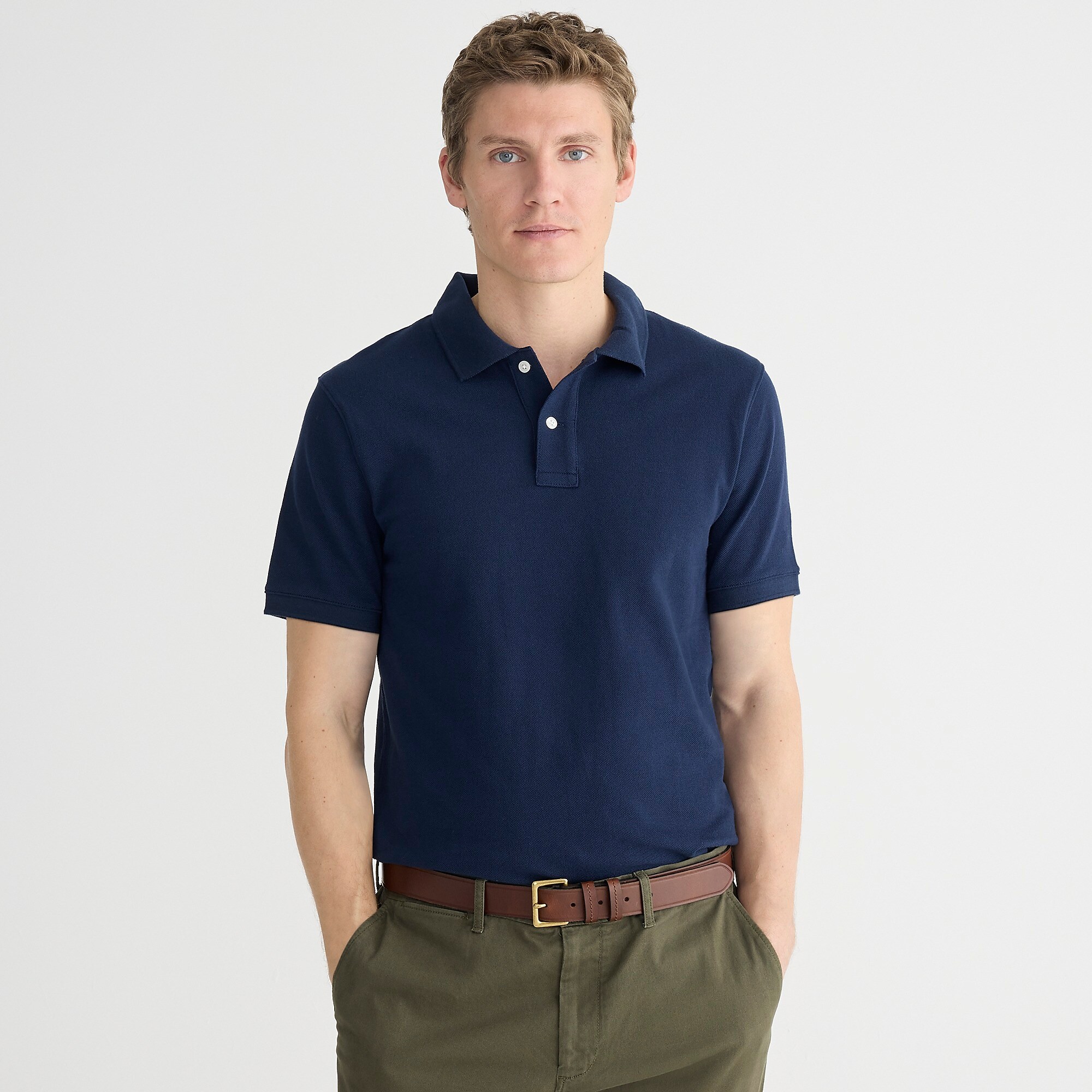 Classic piqué polo shirt-Navy