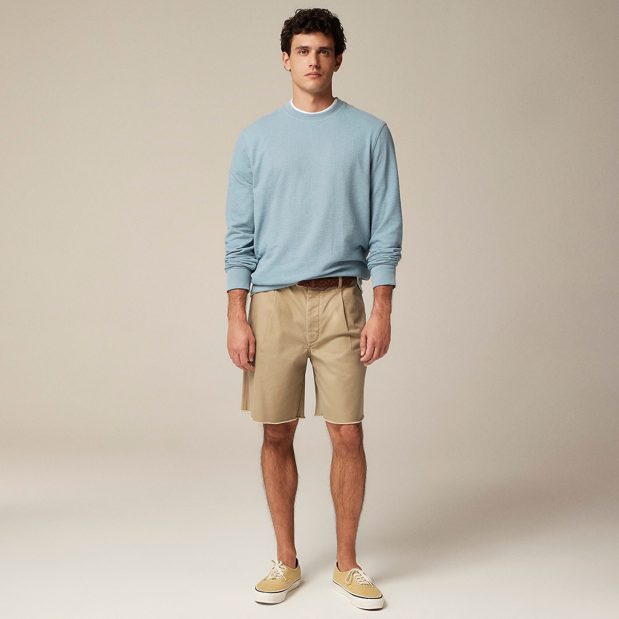 Long-sleeve textured sweater-tee-Nostalgia Blue Single D