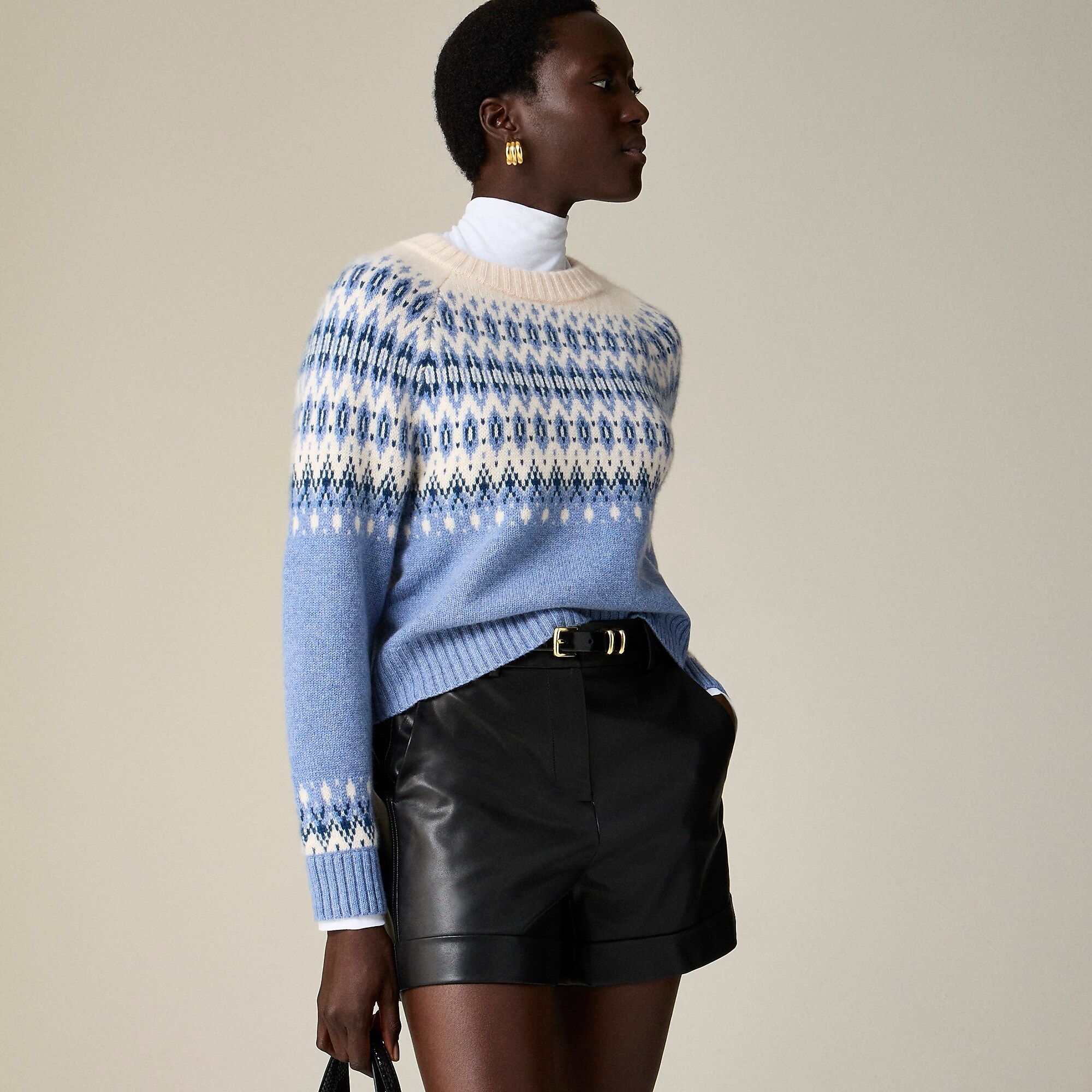 Cashmere diamond Fair Isle sweater-Beachside Muslin Cove