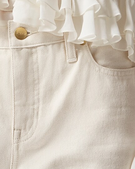 Wide-leg distressed jean-Ecru Wash
