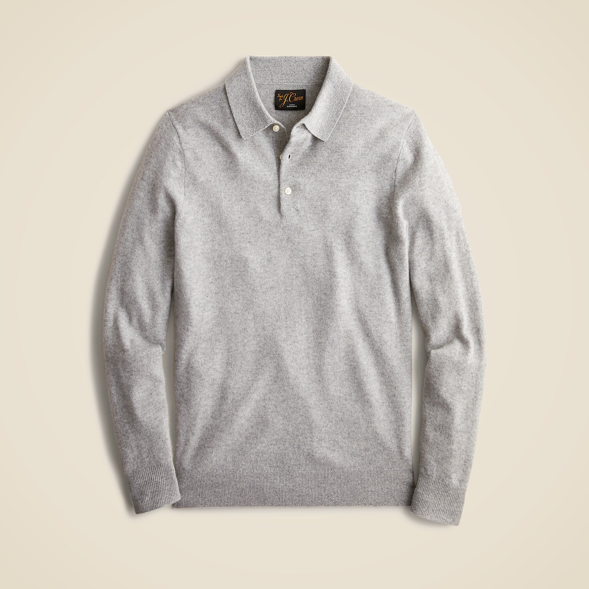 Cashmere collared sweater-polo-Hthr Grey