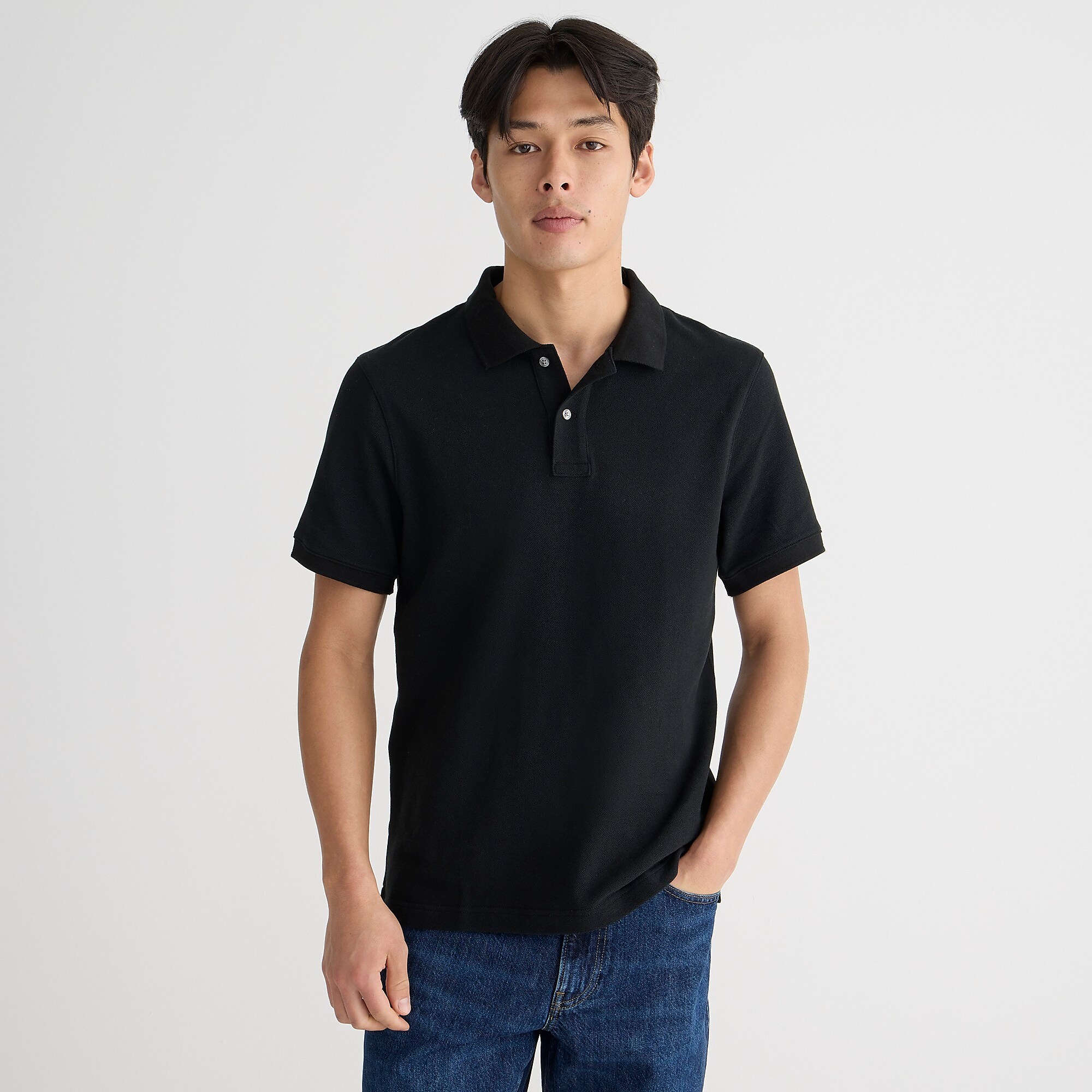 Classic piqué polo shirt-Black