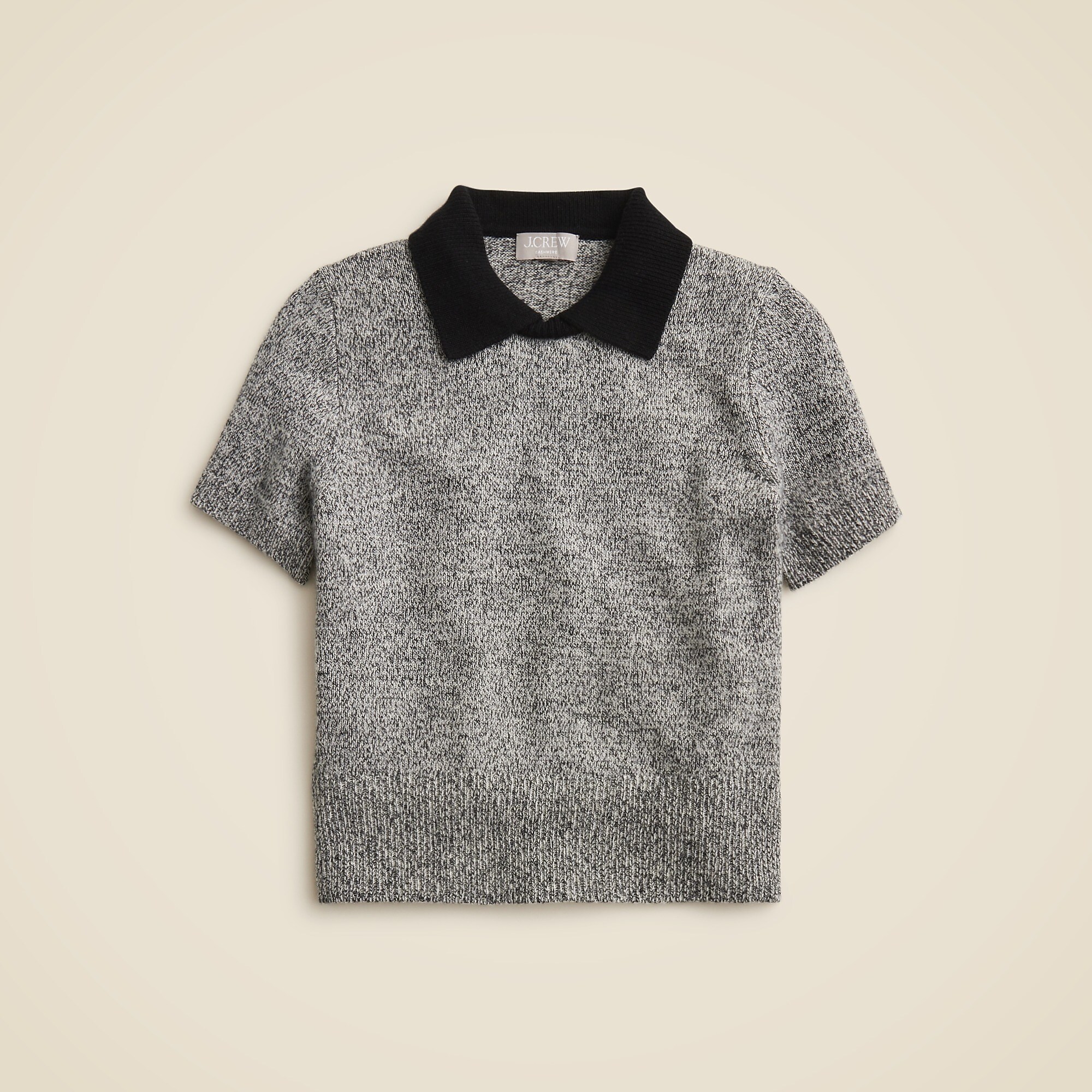 Marled cashmere sweater-tee-Black Marl