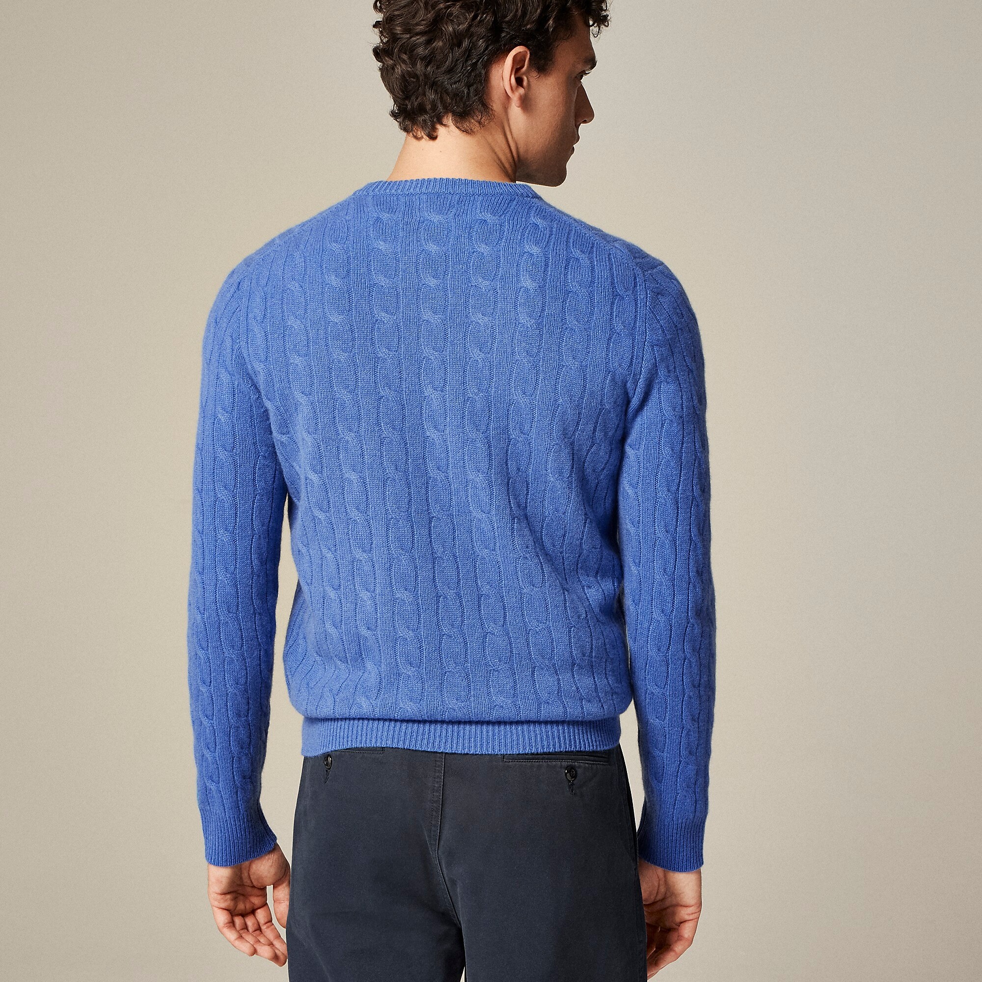 Cashmere cable-knit sweater-Bright Bluebell