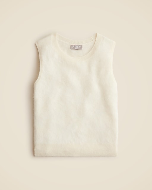 Brushed cashmere sweater shell-Warm Ivory