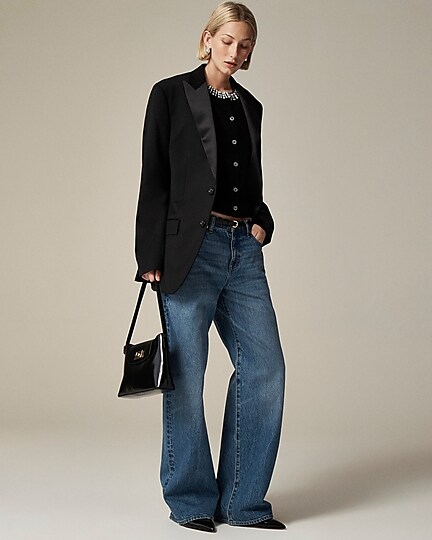 Brushed cashmere embellished cardigan sweater-Black
