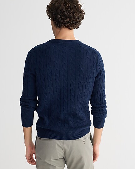 Cashmere cable-knit sweater-Navy