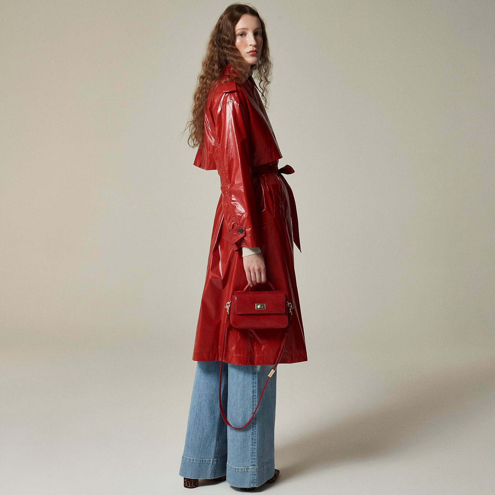 Rain-or-shine trench-Persian Red