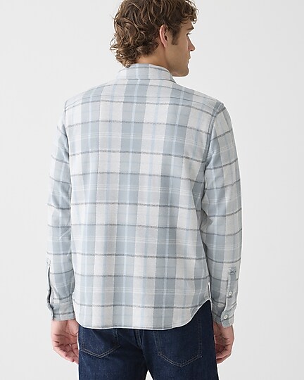 Seaboard soft-knit shirt in plaid-Jackson Ivory Grey
