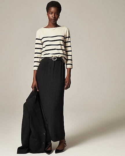 Classic mariner cloth boatneck T-shirt in stripe-Kate Placed Stripe Natu