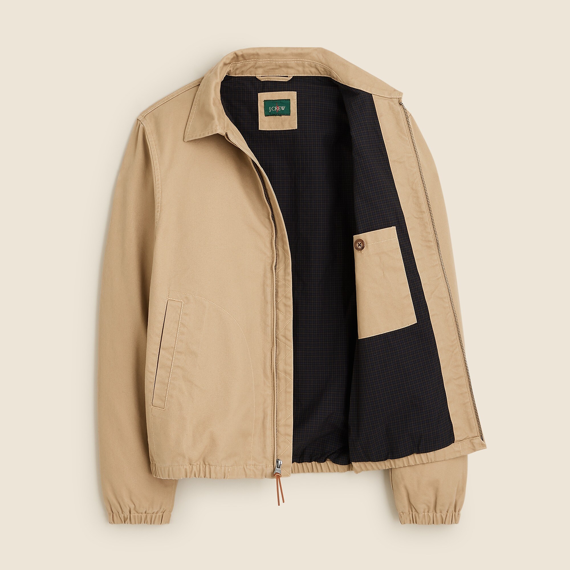 Harrington jacket in cotton twill-Commander Khaki