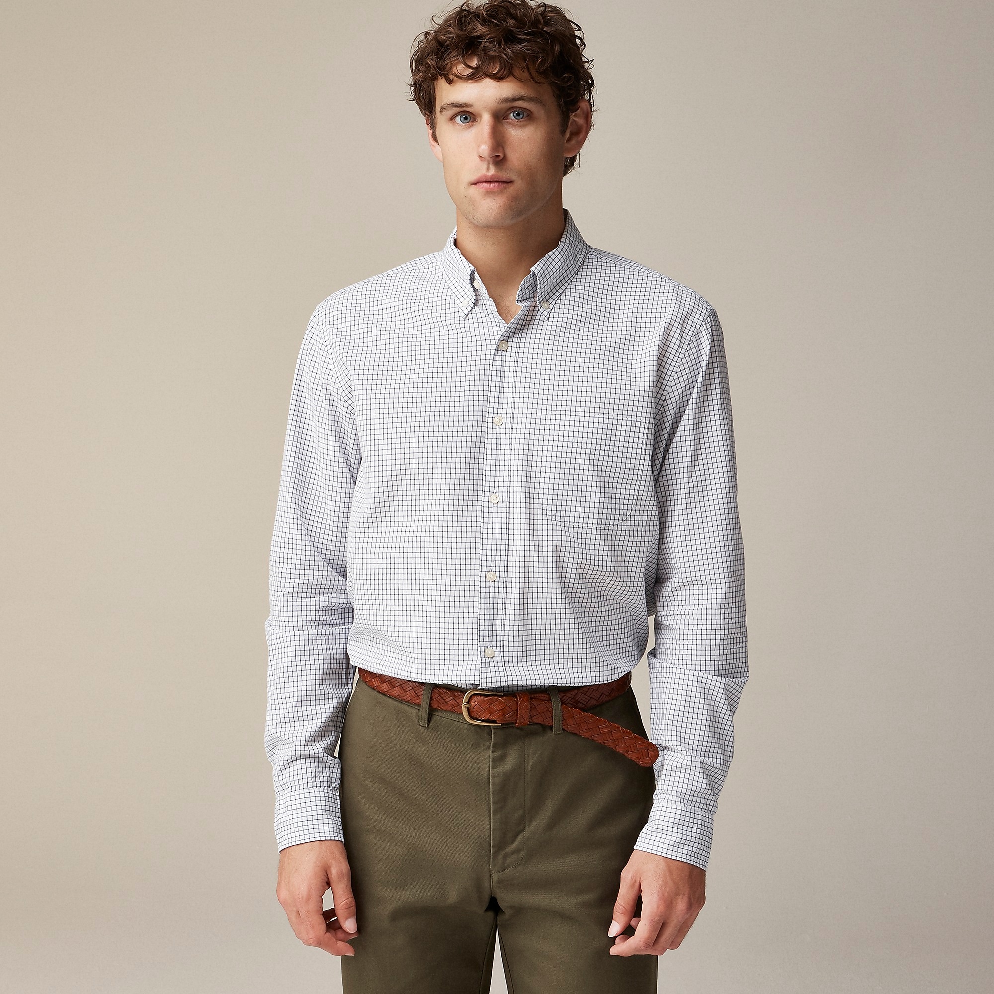 Secret Wash cotton poplin shirt-Gerald White Indigo