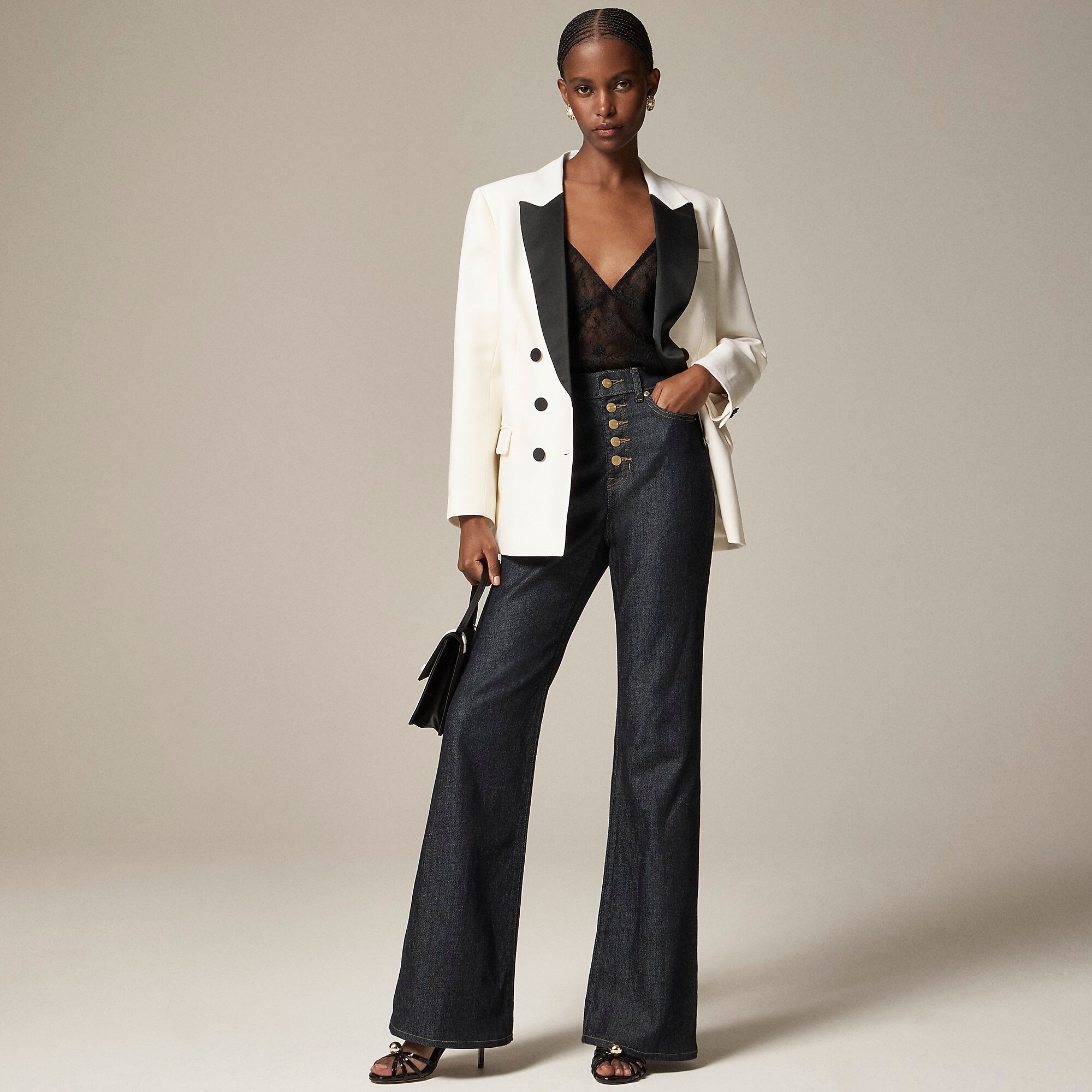High-rise flare jean-Resin Rinse