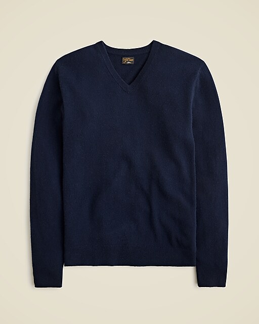 Cashmere V-neck sweater-Navy
