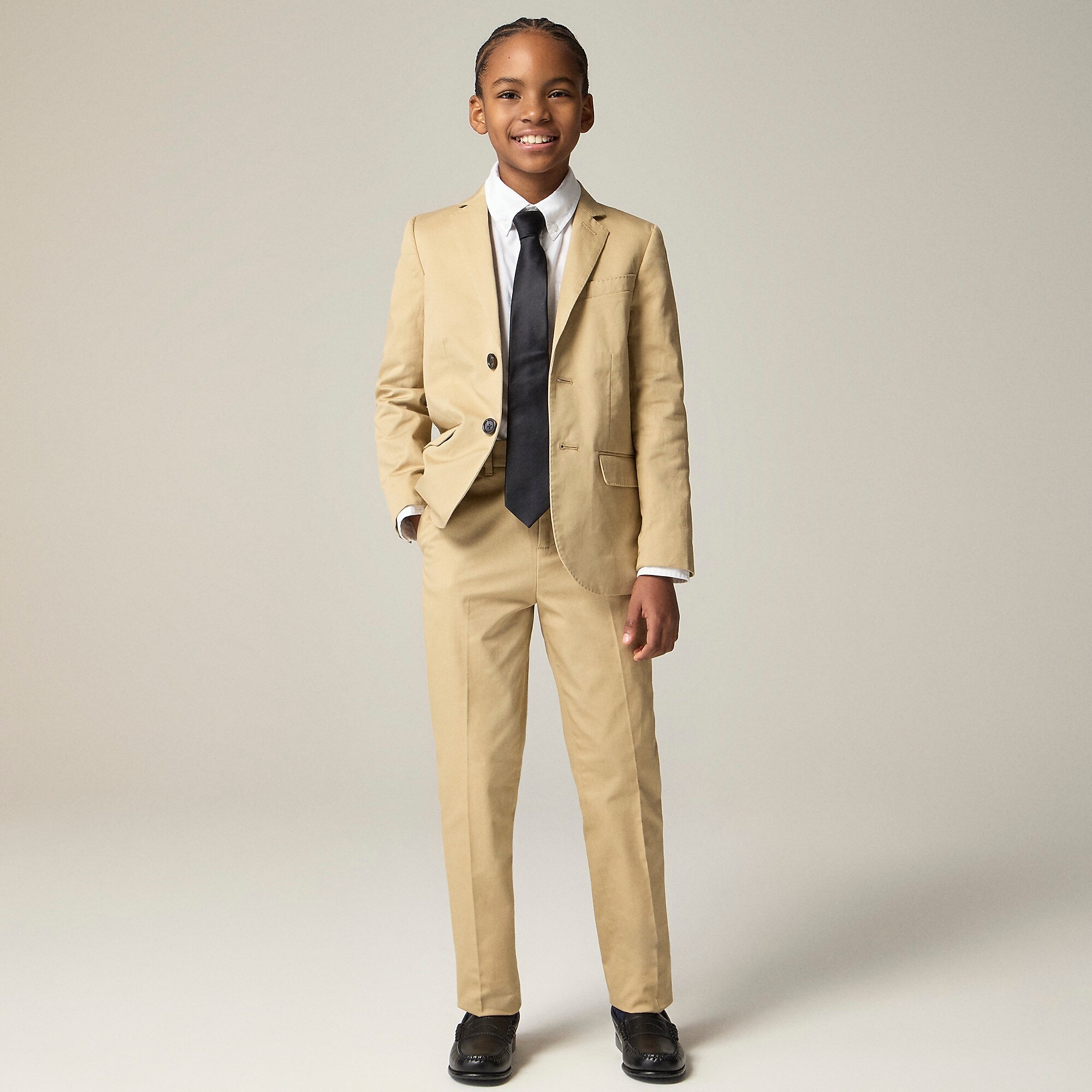 Boys' Ludlow suit jacket in chino-British Khaki