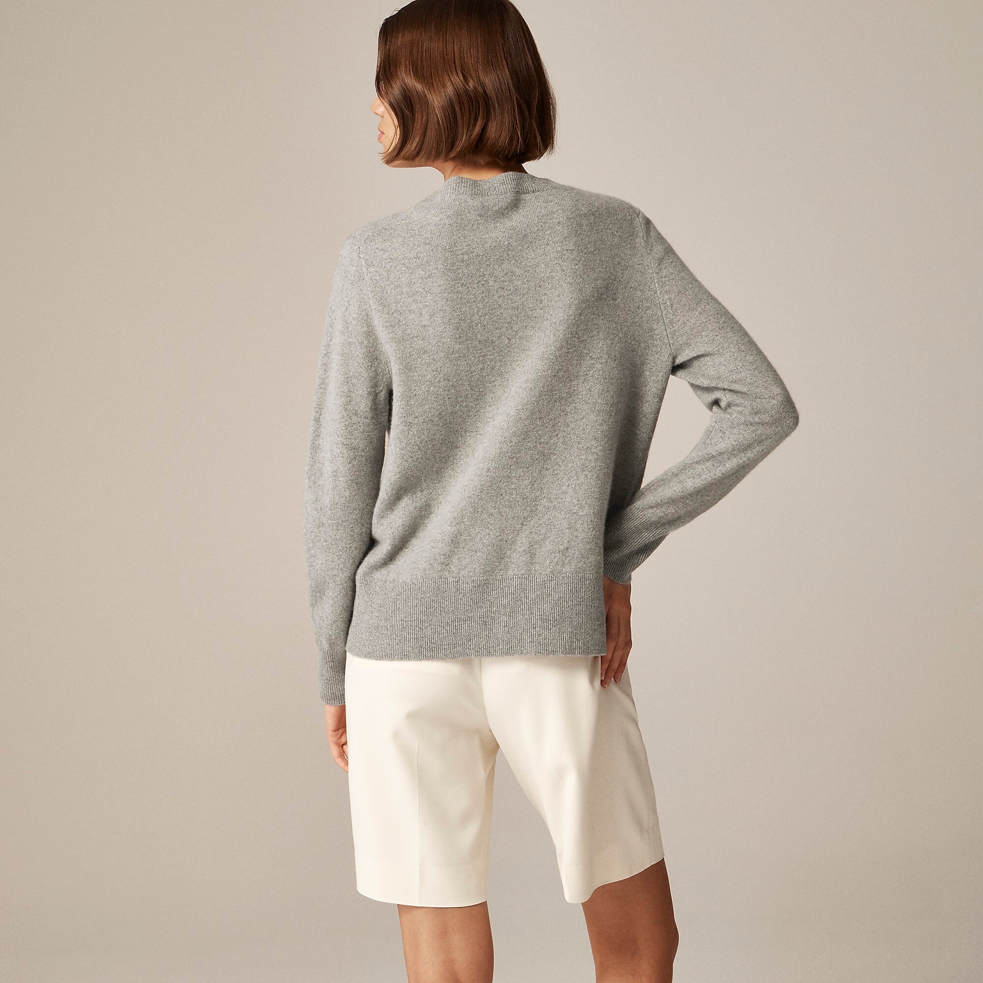 Cashmere classic-fit crewneck sweater-Hthr Ash