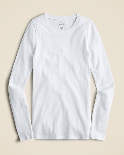 Perfect-fit long-sleeve crewneck T-shirt-White