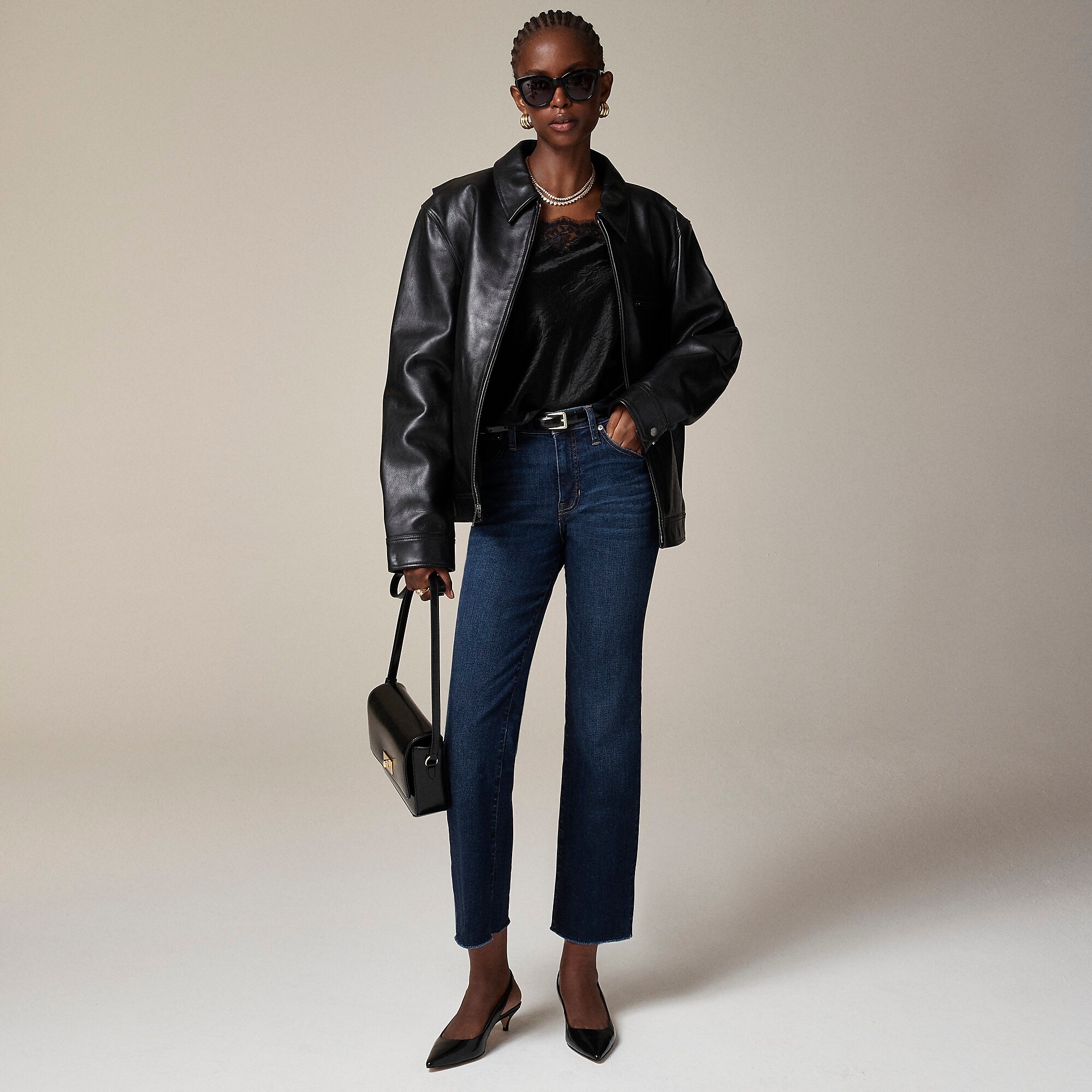 Mid-rise kickout jean-Penny Basil Wash