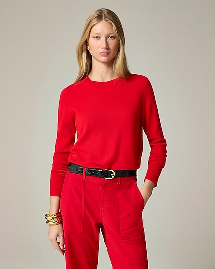 Cashmere classic-fit crewneck sweater-Bright Poppy