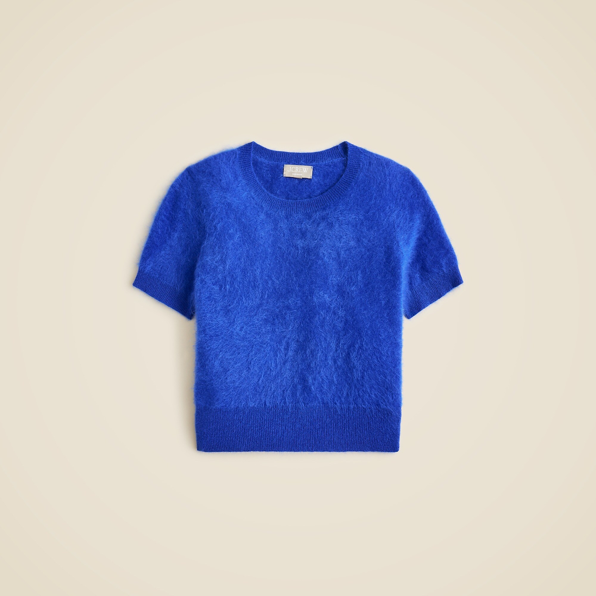 Brushed cashmere T-shirt-Regal Blue